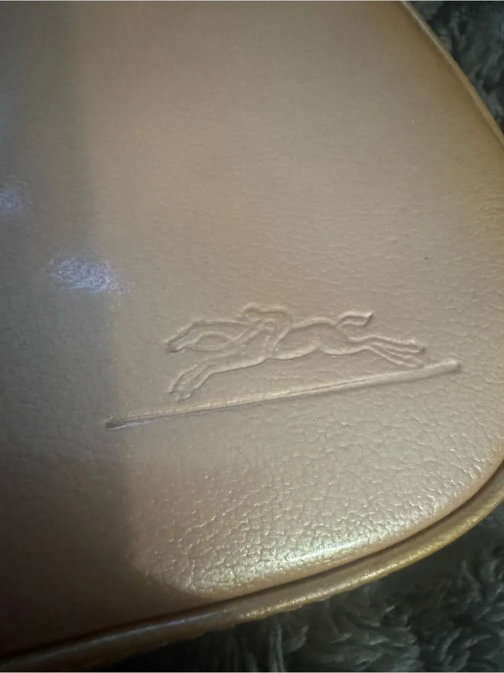 Vintage Longchamp French Gold and Brown Shoulder Bag